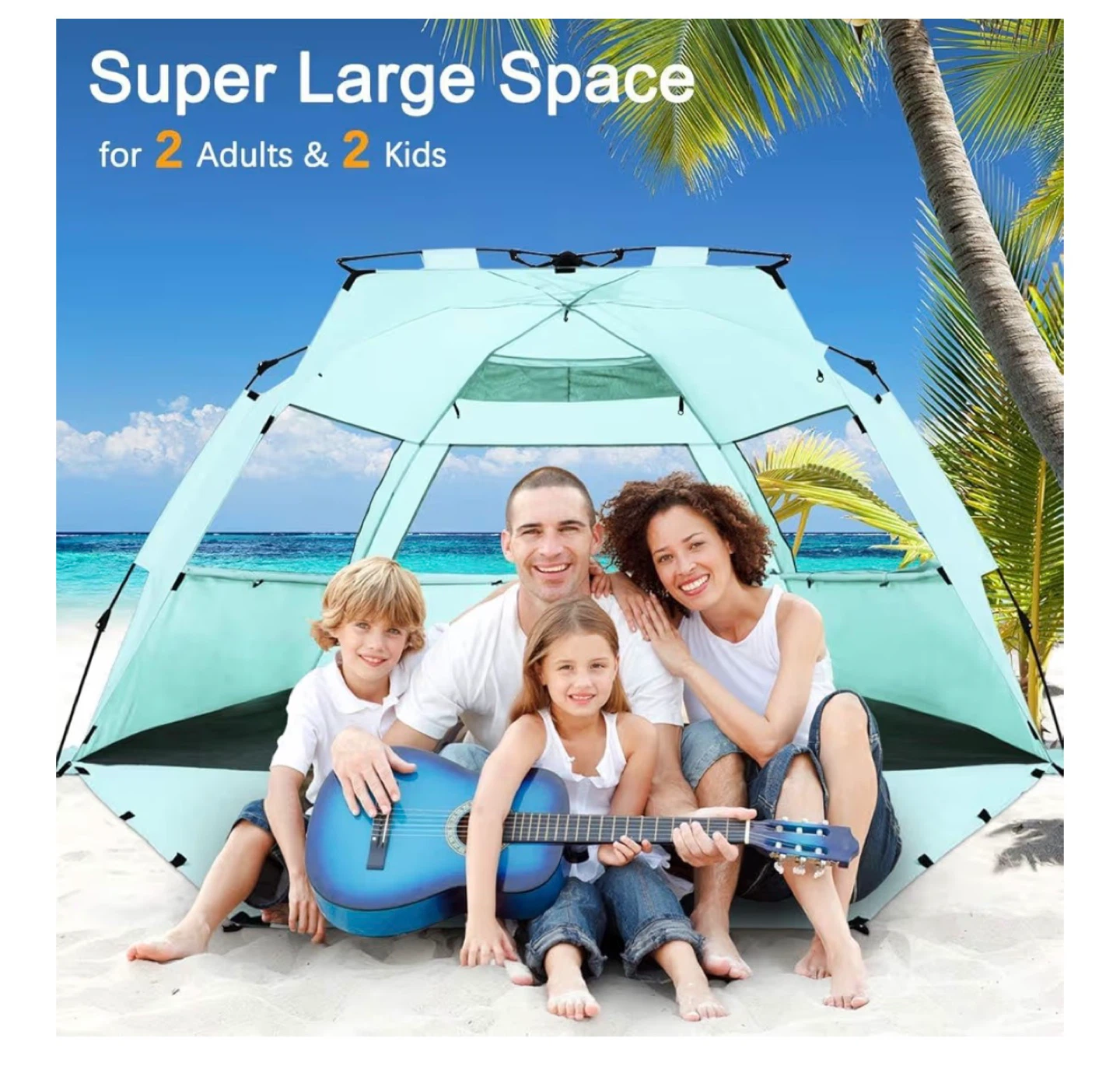 Light Blue 4-Person Beach Tent - photo 3