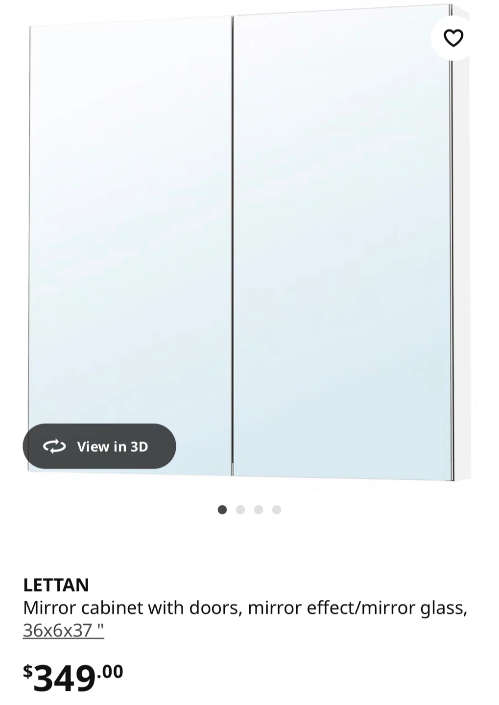 IKEA LETTAN Mirror Cabinet with Doors - photo 5