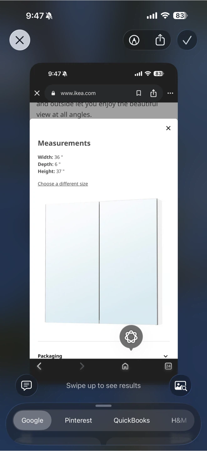 IKEA LETTAN Mirror Cabinet with Doors