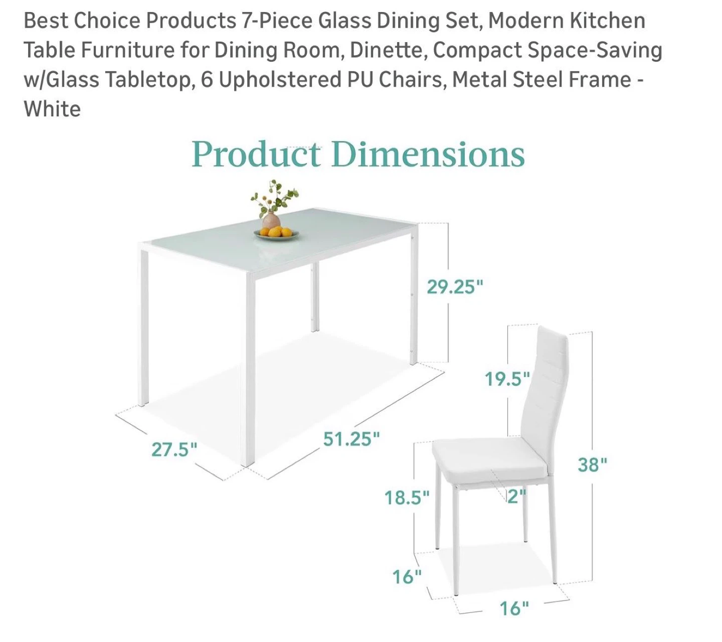 Best Choice Products 7-Piece Dining Set - White - photo 2
