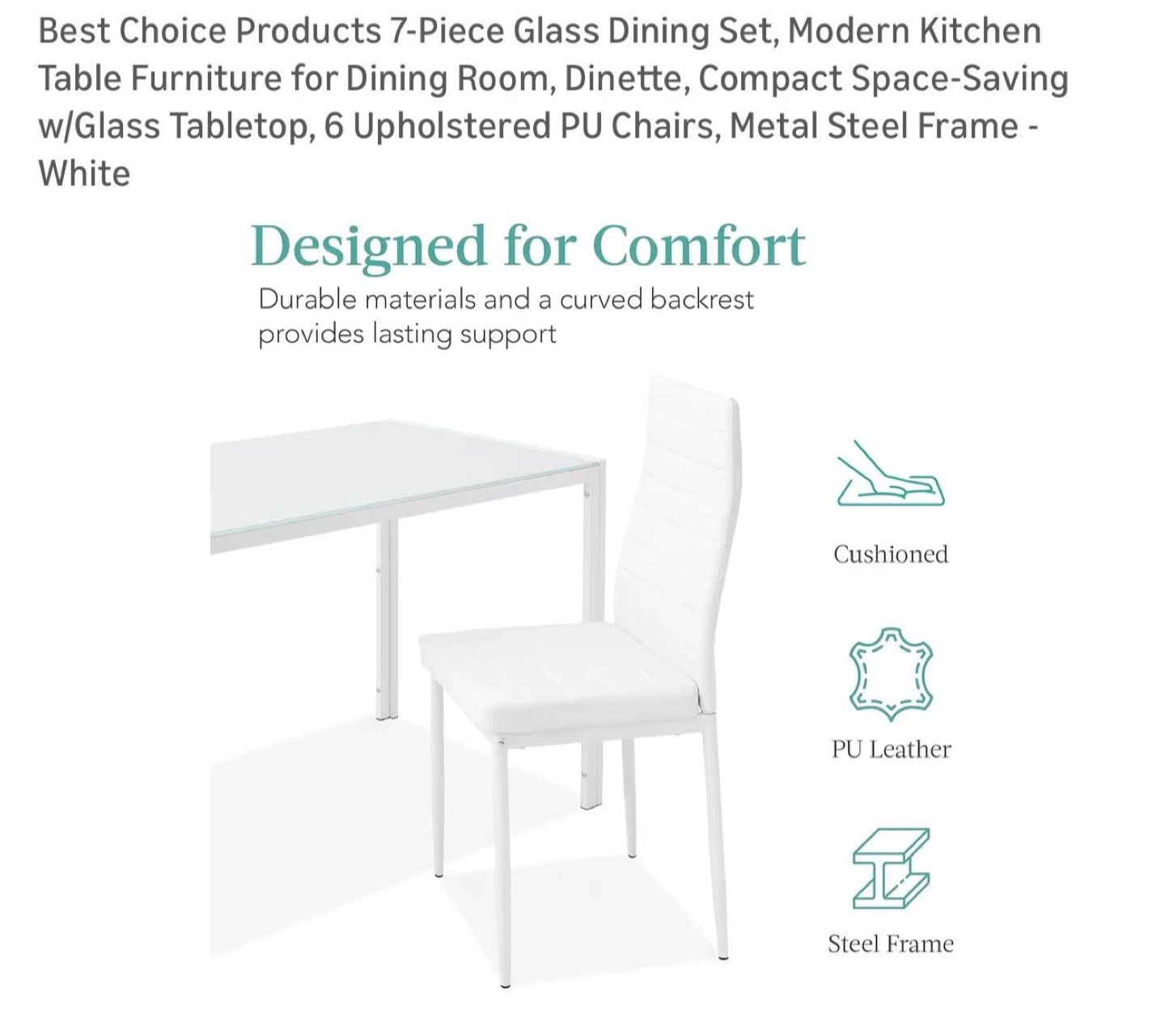 Best Choice Products 7-Piece Dining Set - White - photo 5
