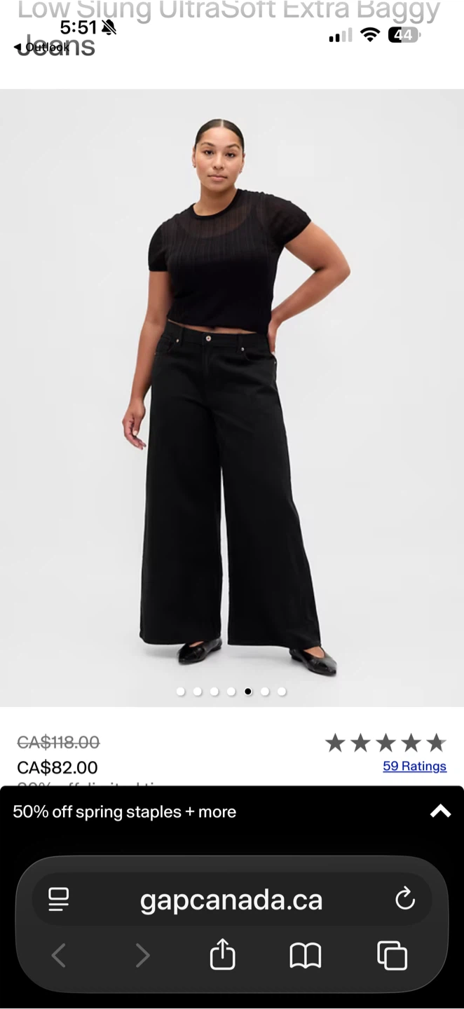 GAP Low Slung UltraSoft Extra Baggy Jeans Black
