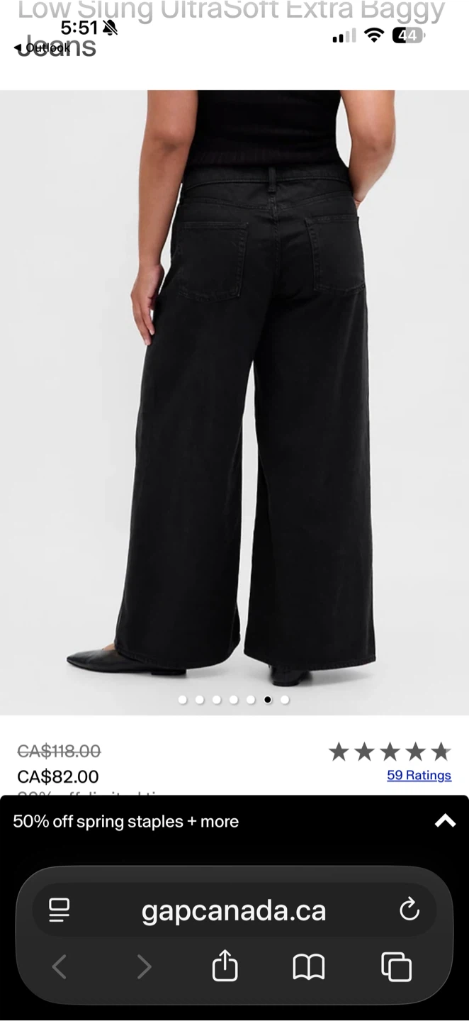 GAP Low Slung UltraSoft Extra Baggy Jeans Black - photo 4
