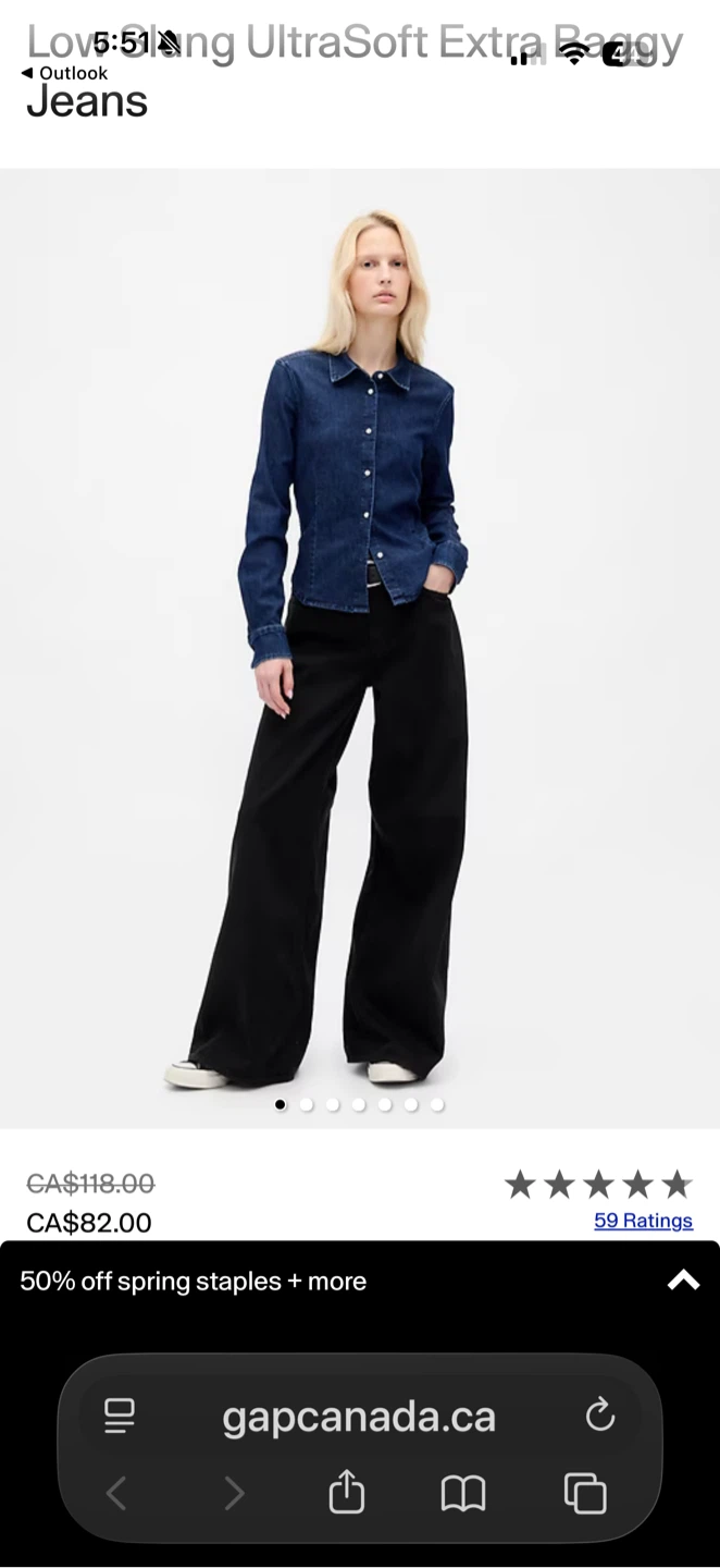GAP Low Slung UltraSoft Extra Baggy Jeans Black - photo 3