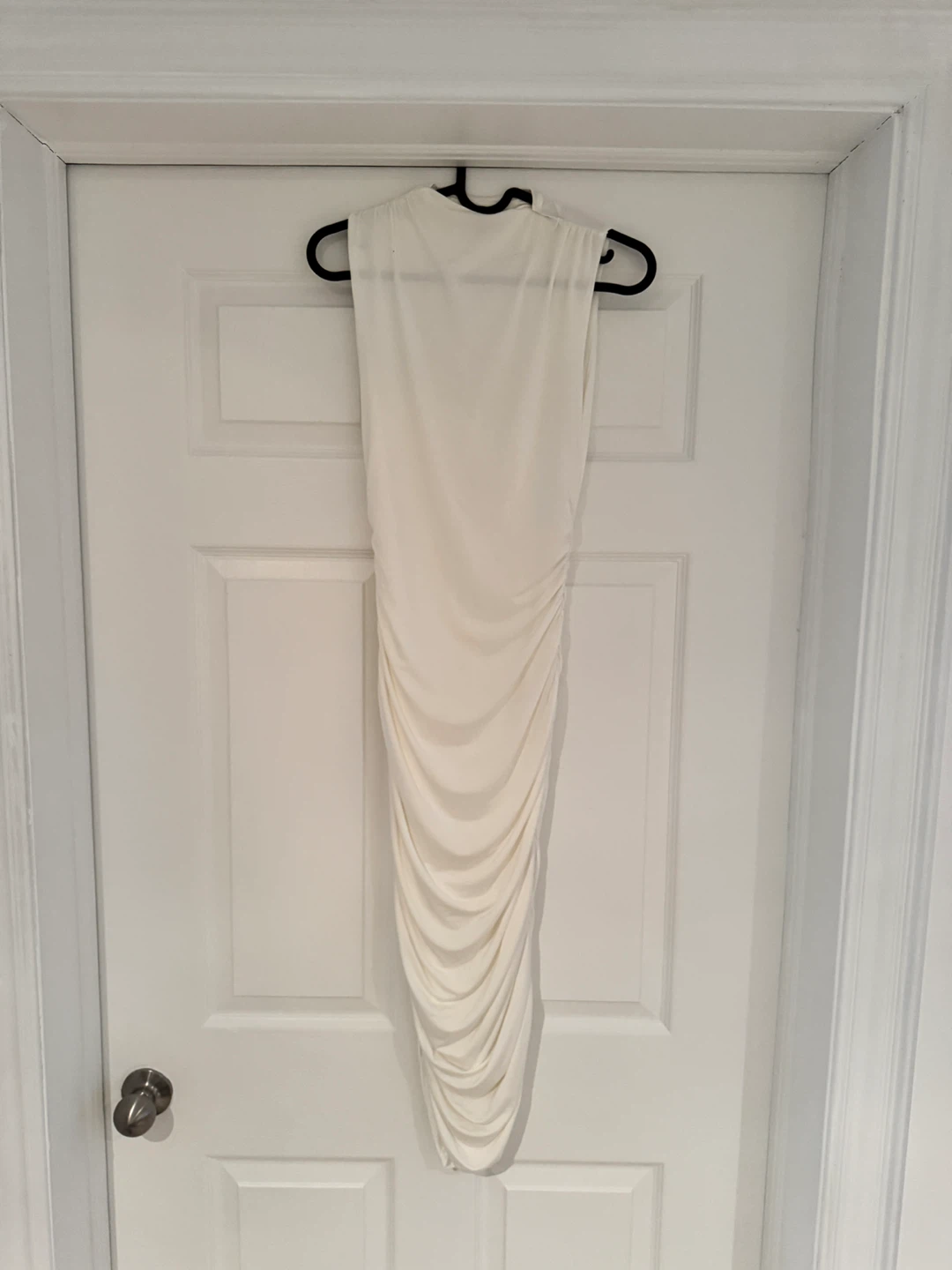 Women's ivory Ruched Midi Dress