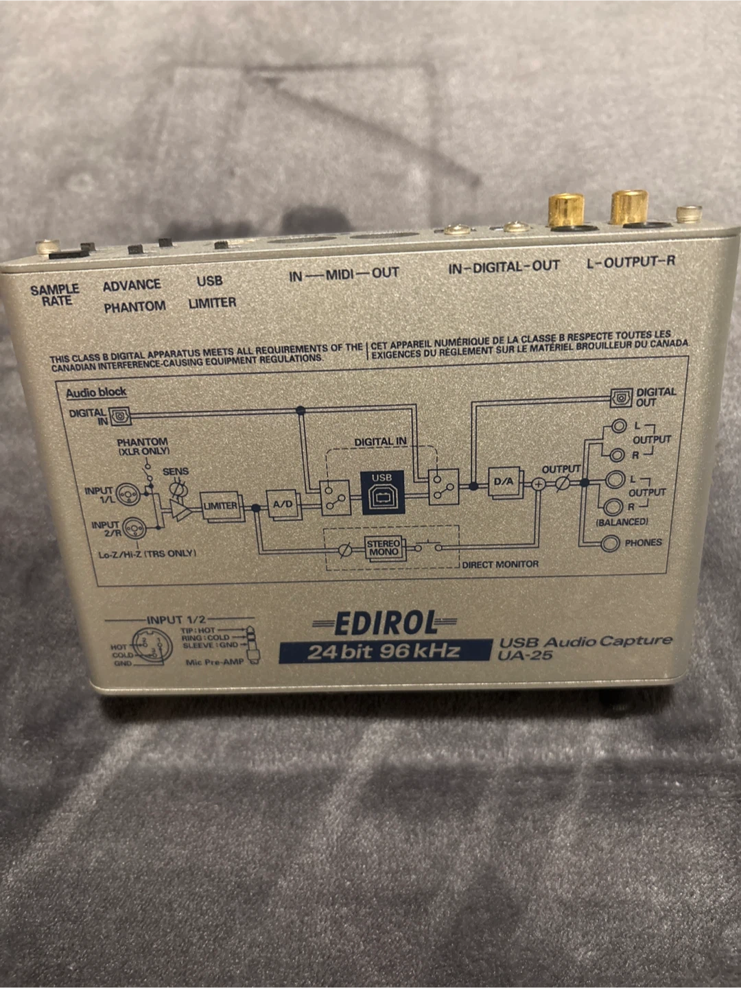 Edirol UA-25 USB Audio Capture 24 bit 96 kHz