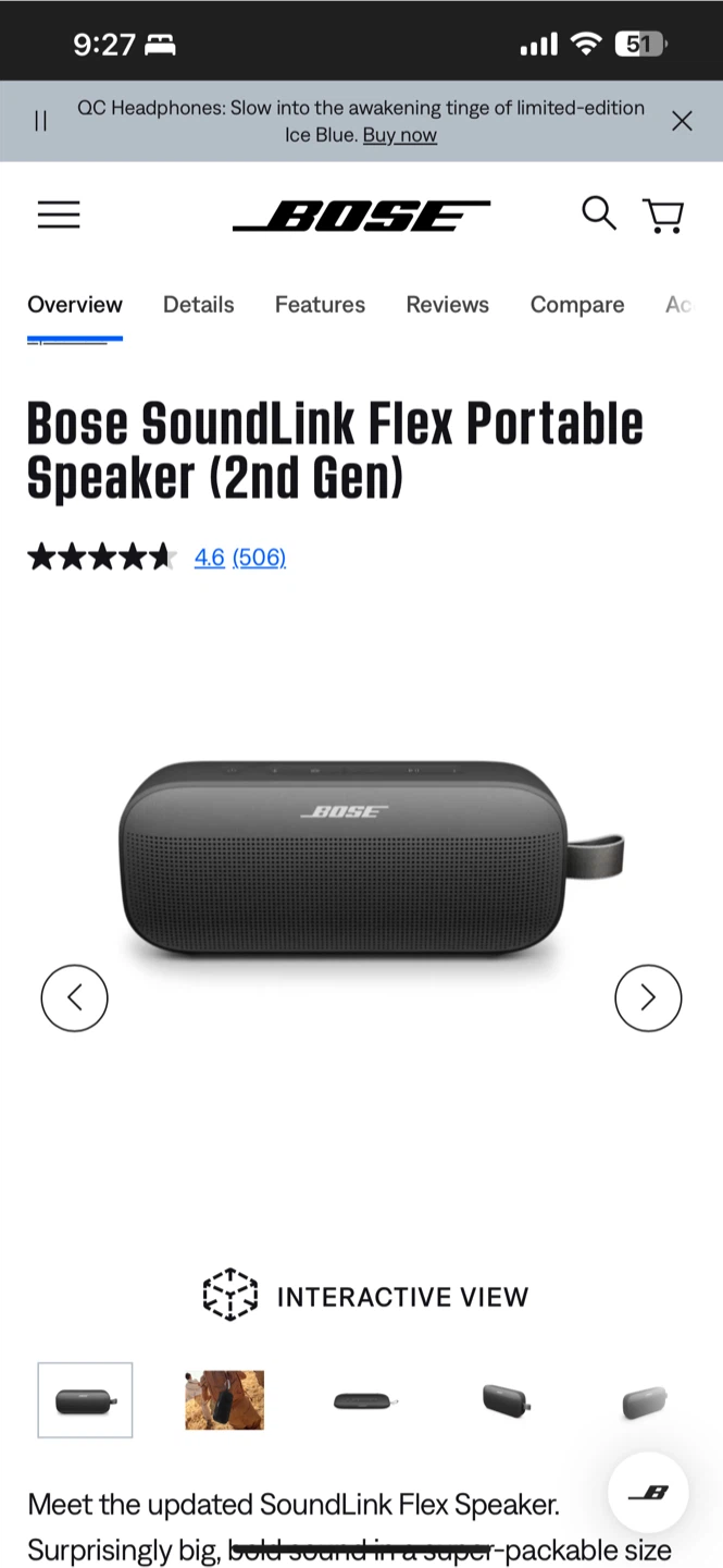 Bose SoundLink Flex Portable Bluetooth Speaker (2nd Gen) - Black - photo 5