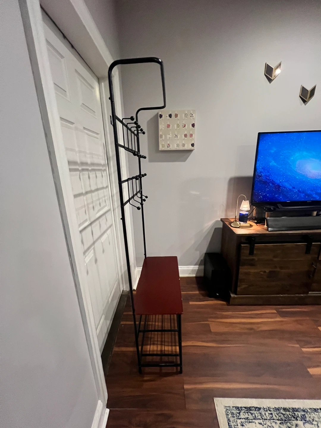 Hall Tree with Bench and Coat Hooks - photo 3