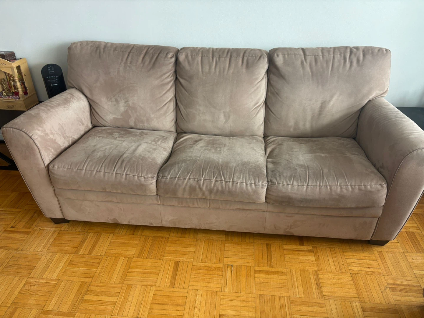 Brown Suede 3-Seater Sofa - photo 2