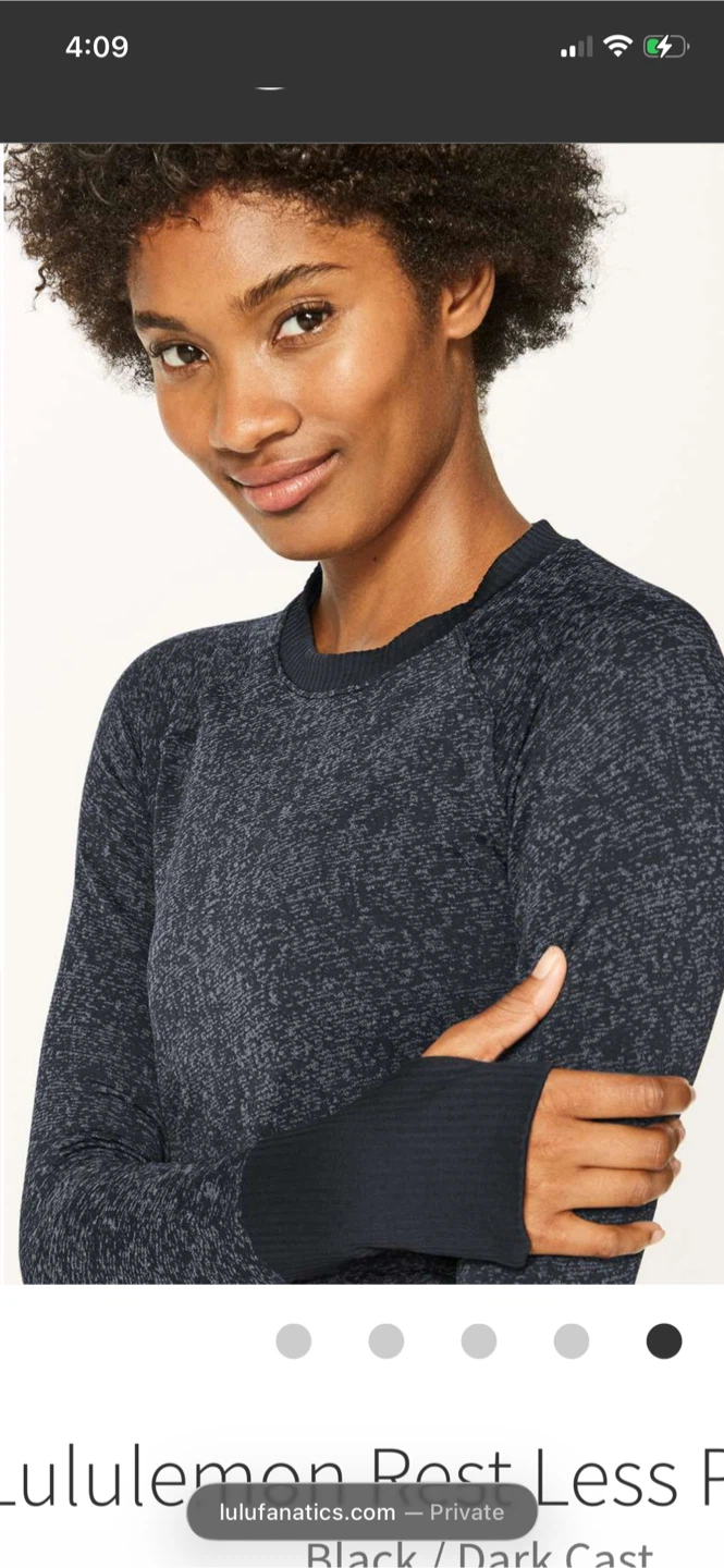 Lululemon Rest Less Pullover Black / Dark Cast size 8 NWOT - photo 3