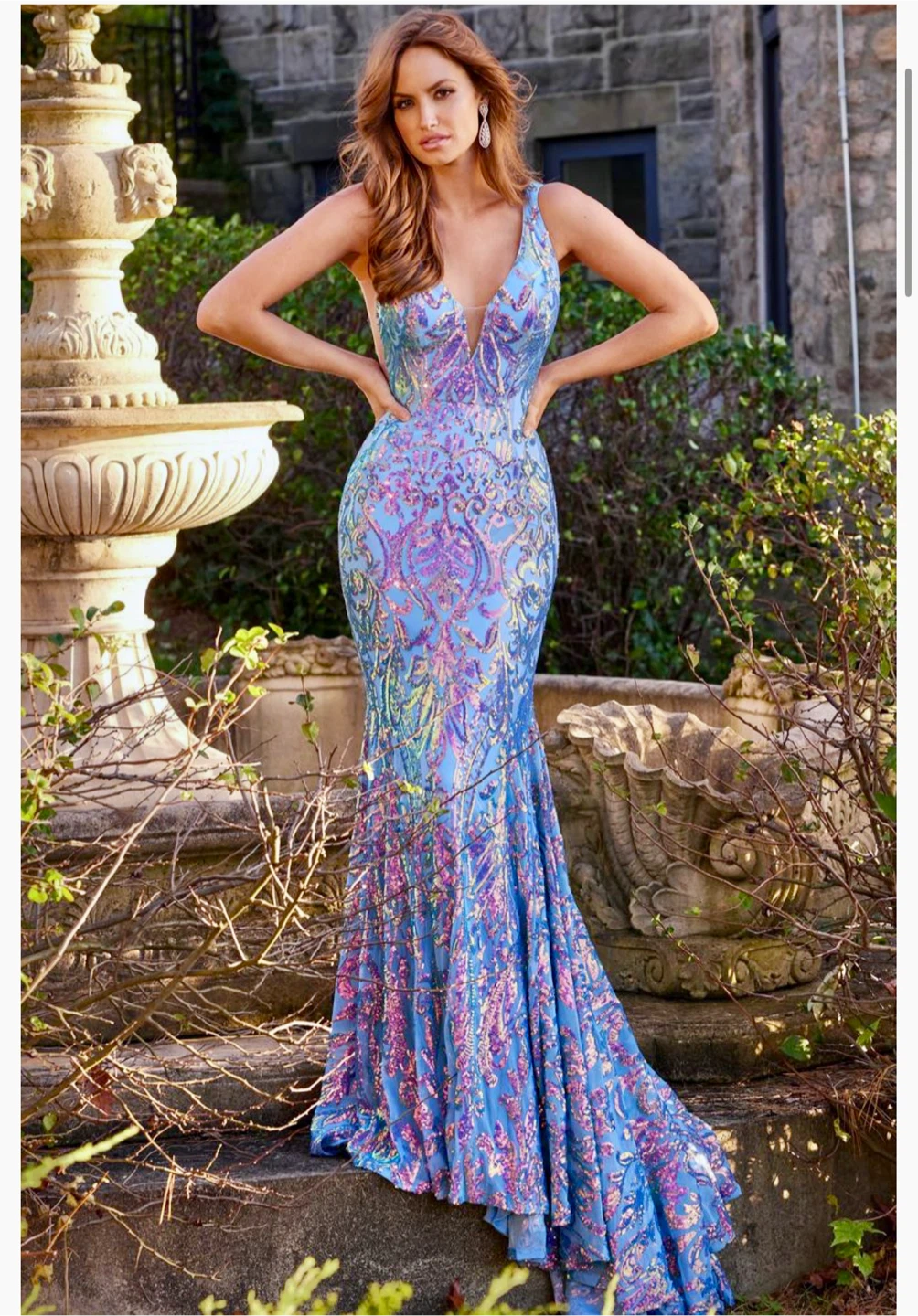 Jovani Sequined Mermaid Prom Dress - photo 2