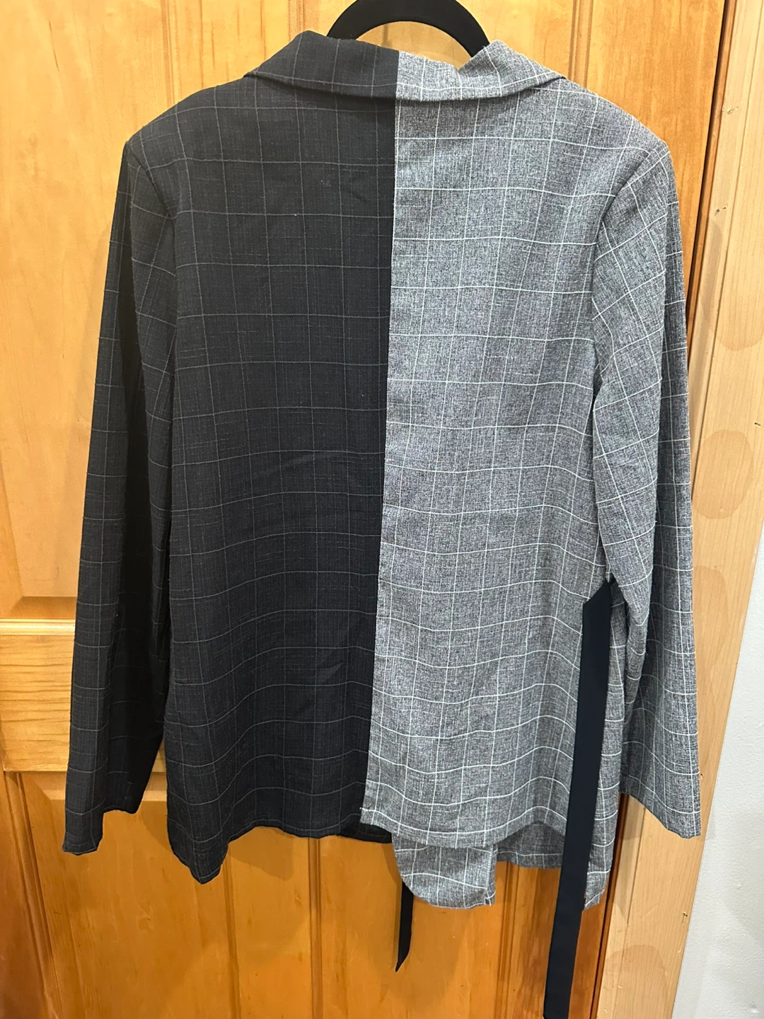 UNIQUE21 Split Color Plaid Blazer - photo 2