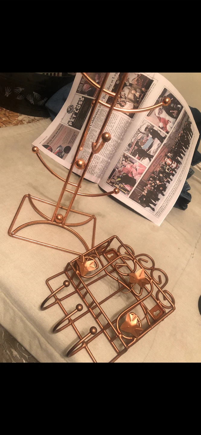 Copper Mug Tree and Napkin Holder Set