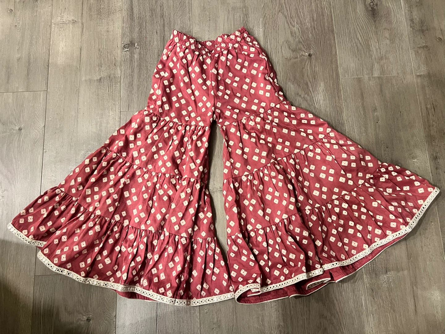 Boho Tiered Palazzo Pants Girls 5/6/7 Years