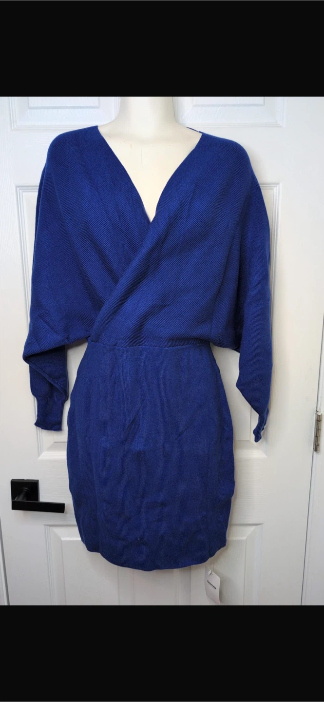 NEW! Zonsaoja Sexy V Neck Backless Wrap Knit Mini Dress - photo 4