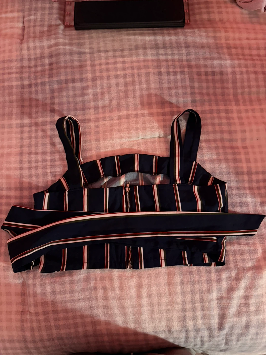 Striped Crop Top and Wide-Leg Pants Set - photo 2