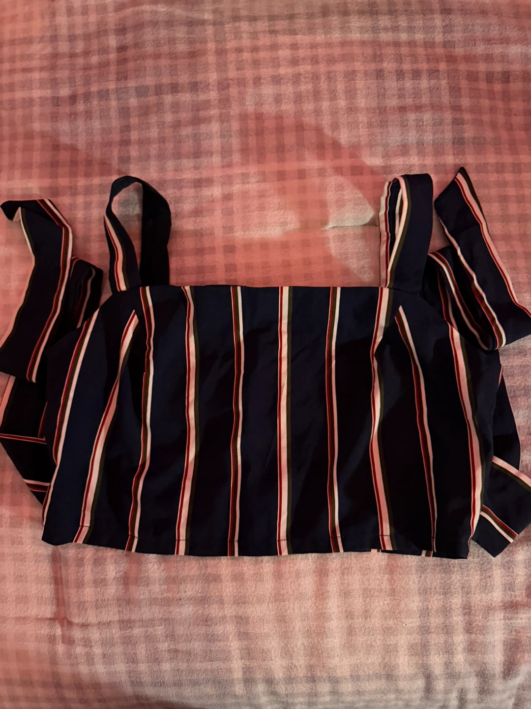 Striped Crop Top and Wide-Leg Pants Set