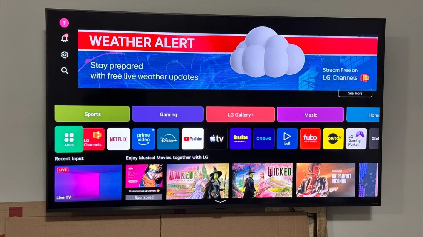 LG QNED80A 55” Smart TV + Full Motion Wall Mount
