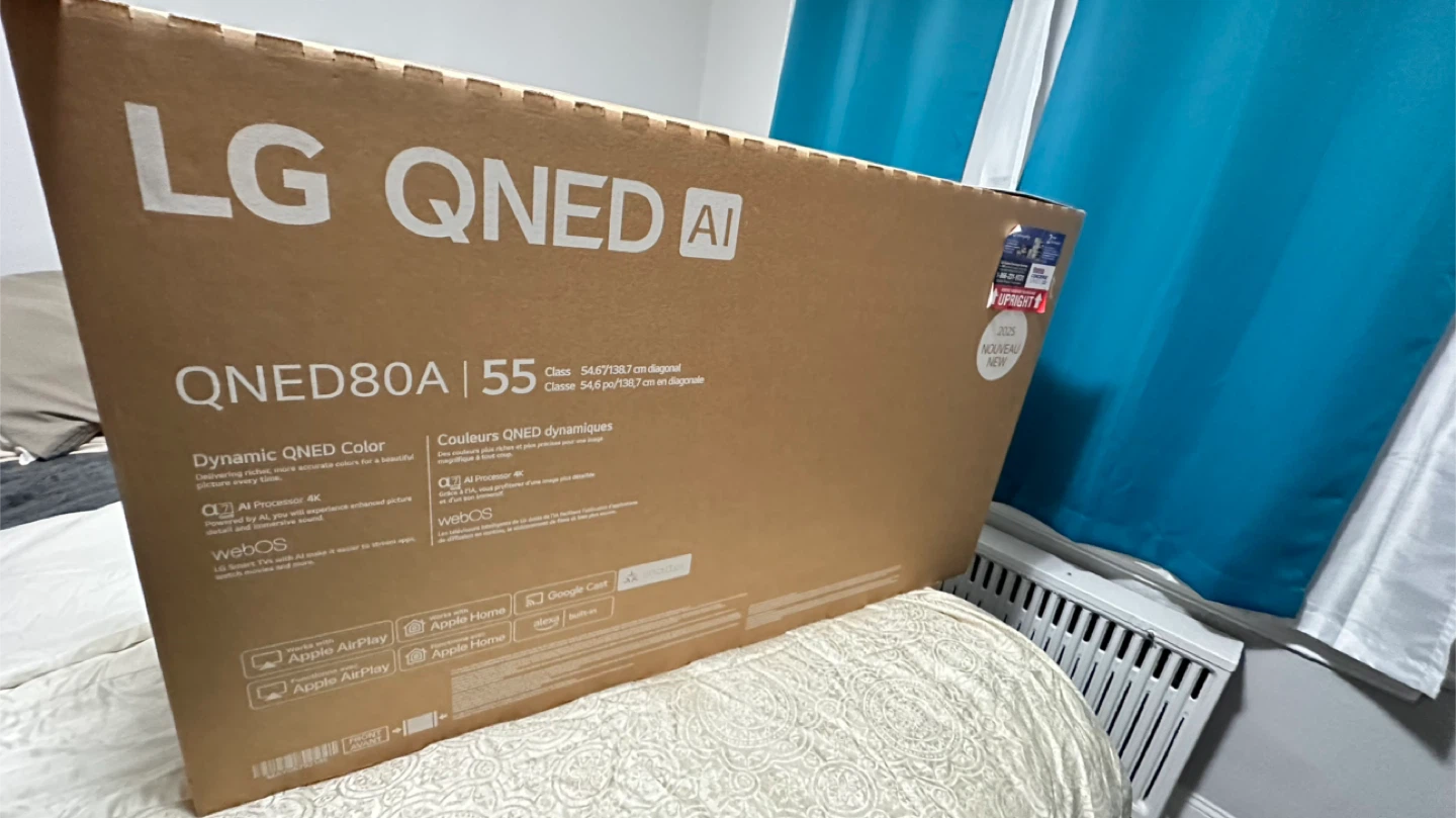 LG QNED80A 55” Smart TV + Full Motion Wall Mount - photo 2