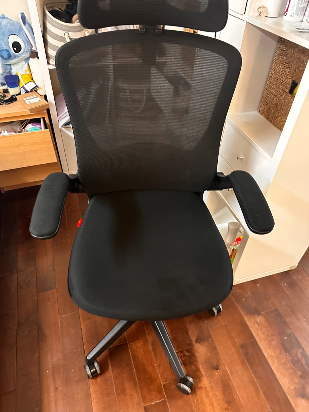 Black Ergonomic Office Chair with Headrest - photo 2