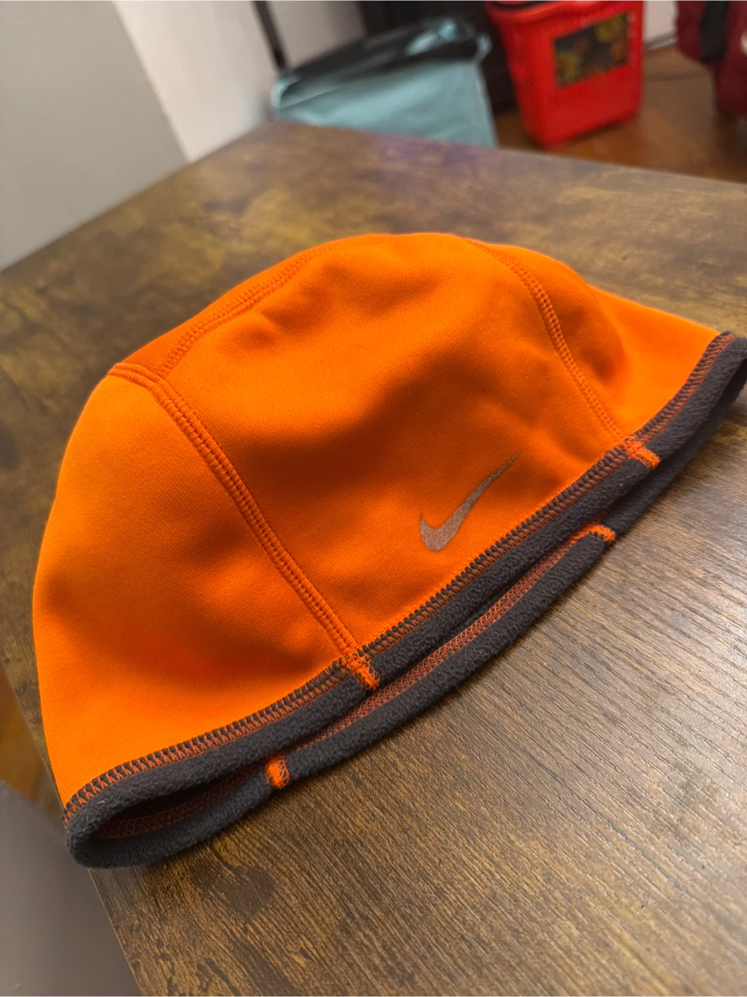 Nike Orange Fleece Beanie Hat