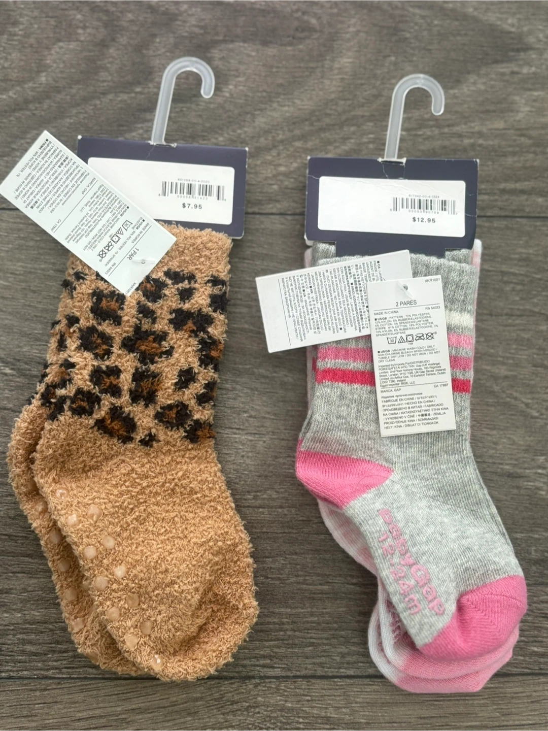 Baby Gap Socks - Cozy Leopard & Tie-Dye Crew