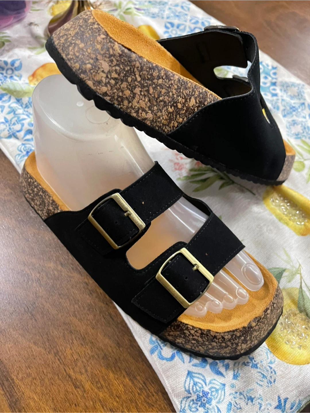 White slip-on sandals with rhinestones - photo 2