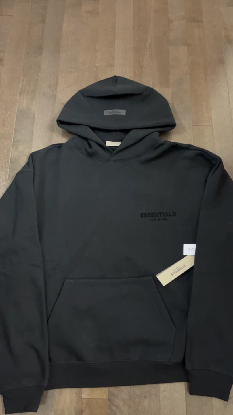 Fear of God Essentials Black Hoodie Size L