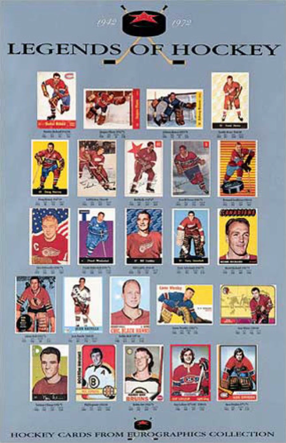 Legends of Hockey Poster – Vintage Hockey Cards