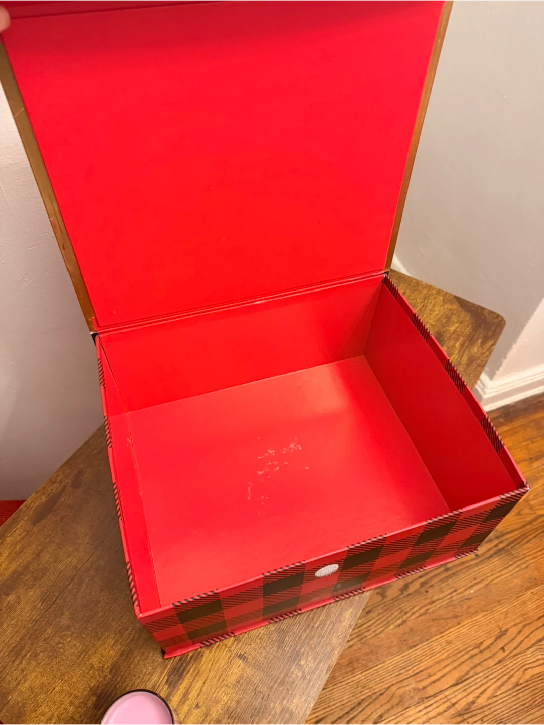 Red Black Buffalo Plaid Gift Box with Gold Deer - photo 5