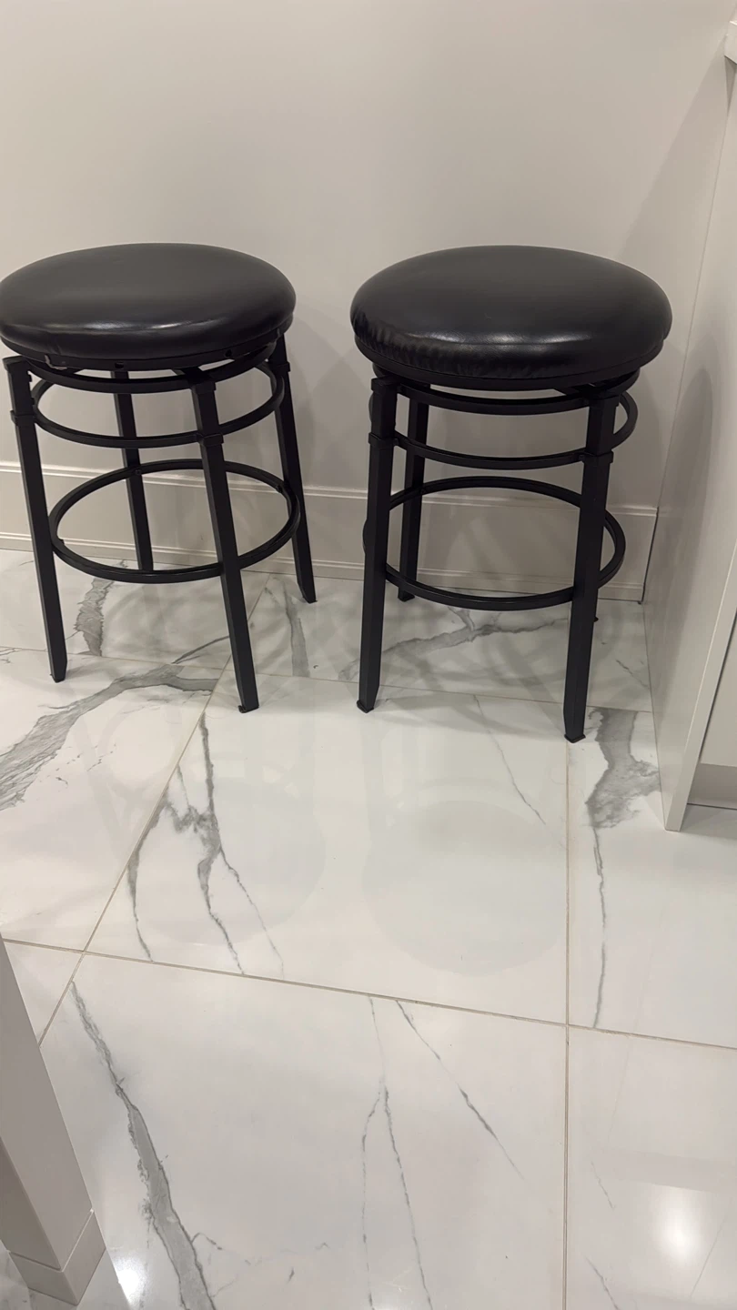 Black Swivel Bar Stools (Set of 2)