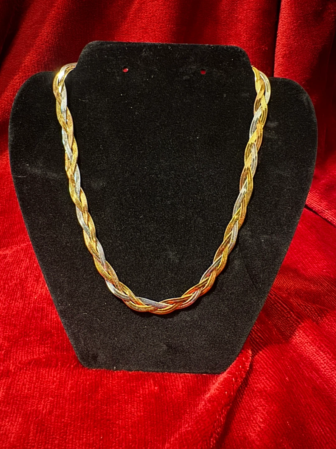 Tri-Tone Braided Chain Necklace - photo 2