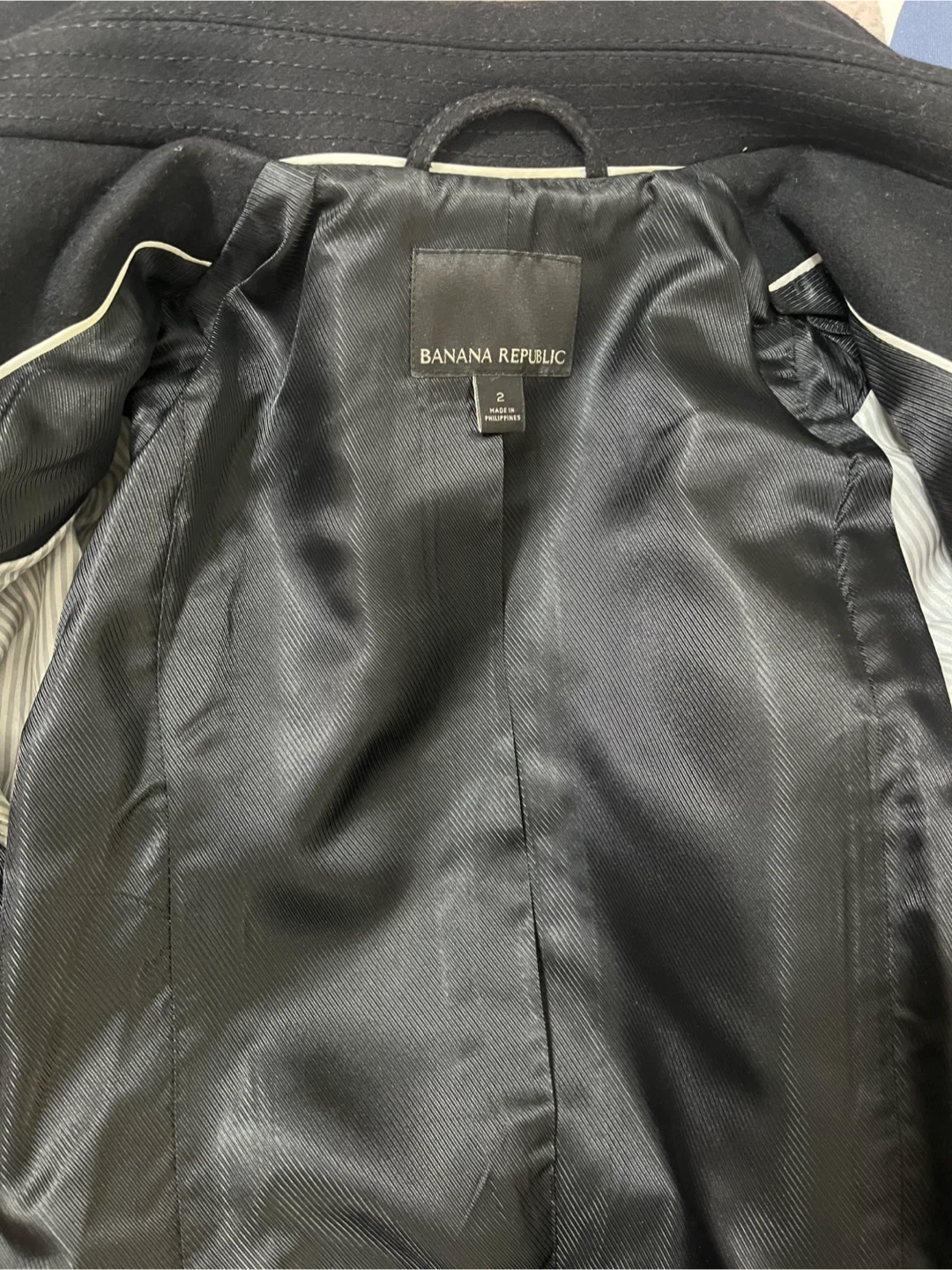 Banana Republic Black Wool Blend Trench Coat Size 2 - photo 5