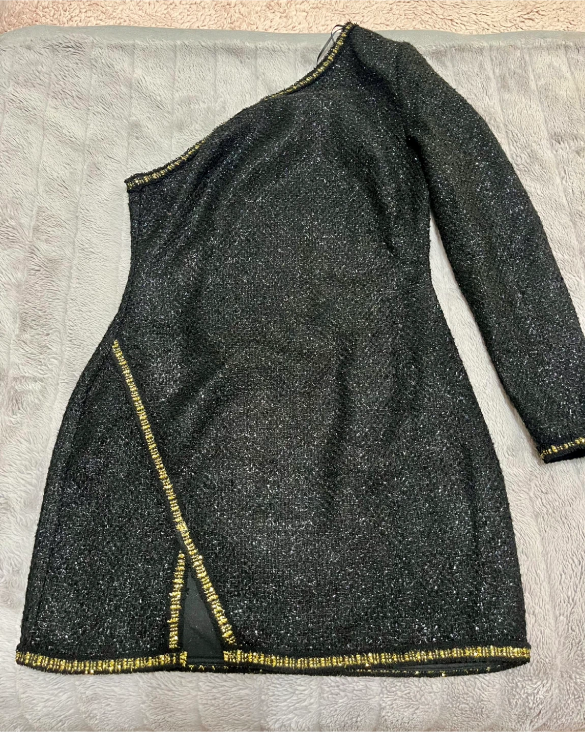 ZARA Black One-Shoulder Mini Dress Size Small
