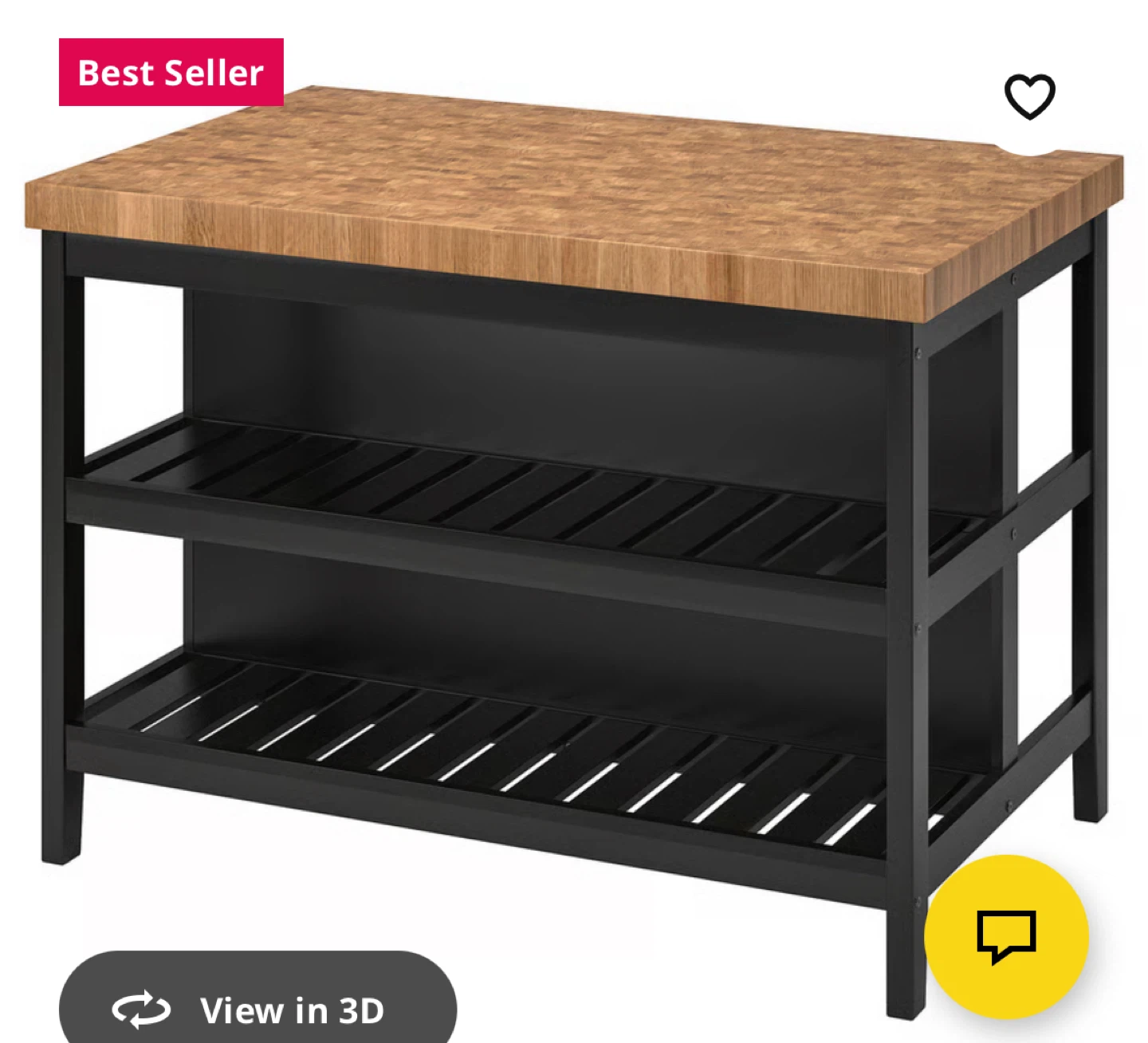 Ikea Oak Kitchen Island table - 126x79x90 cm