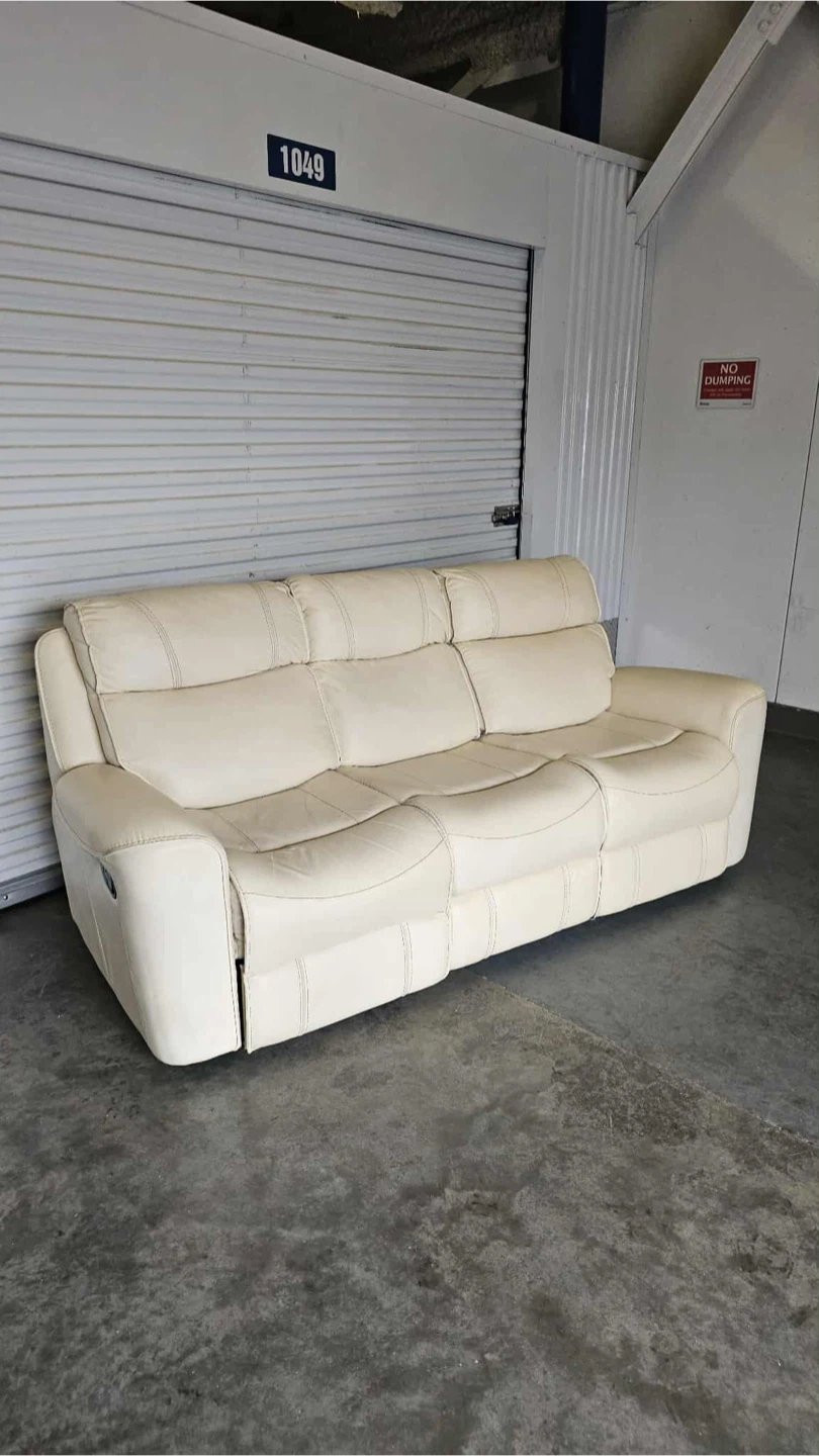 Light cream 3 seater recliner sofa