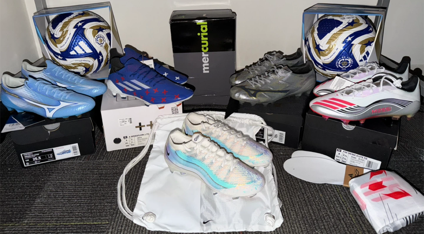 Soccer Cleats (Nike, Mizuno, Adidias) and Official Match Balls