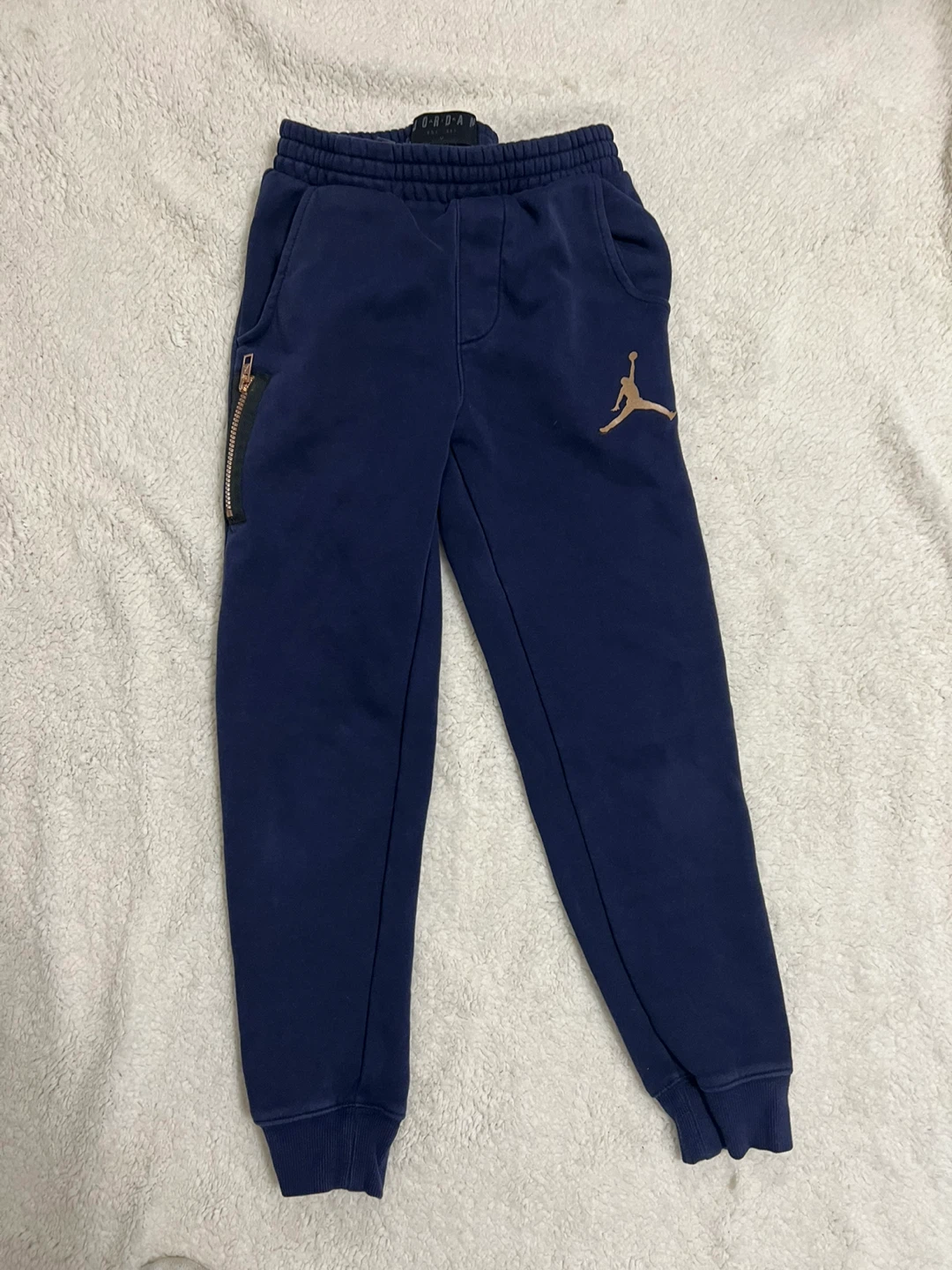 Jordan Navy Blue Joggers with Gold Jumpman Logo