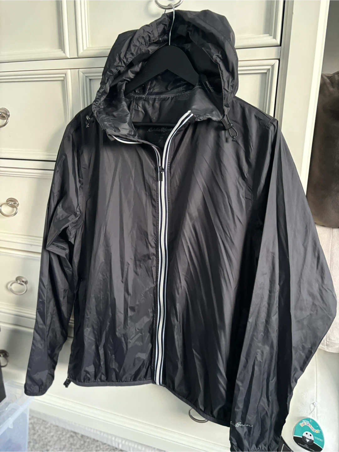Eddie Bauer Black Hooded Windbreaker Jacket (M) - photo 4
