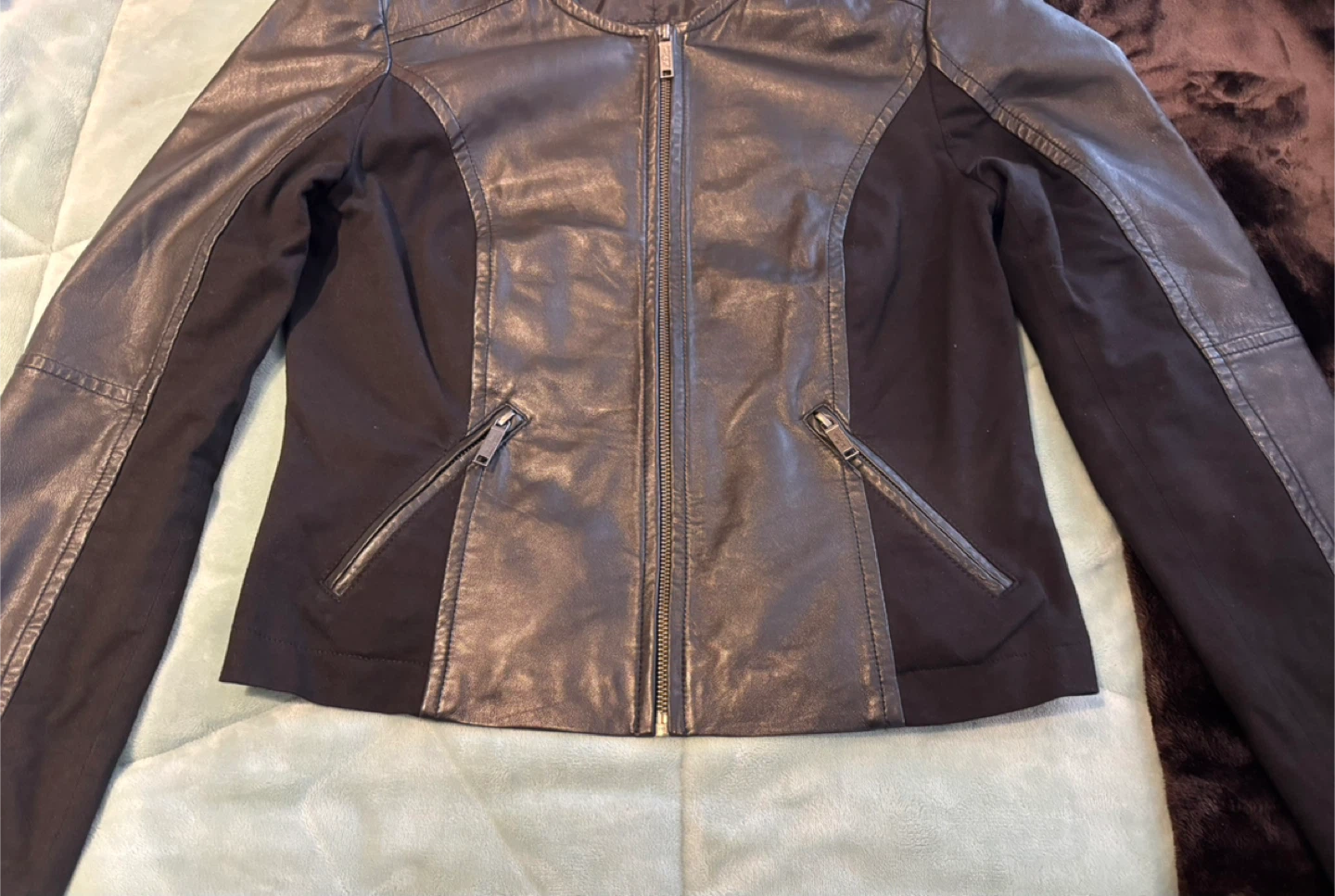 Black Real leather lined jacket - photo 3