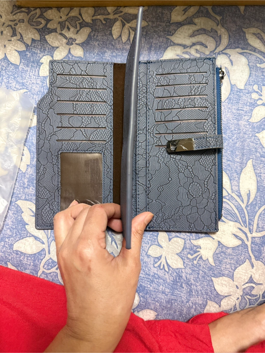Blue textured wallet - photo 4