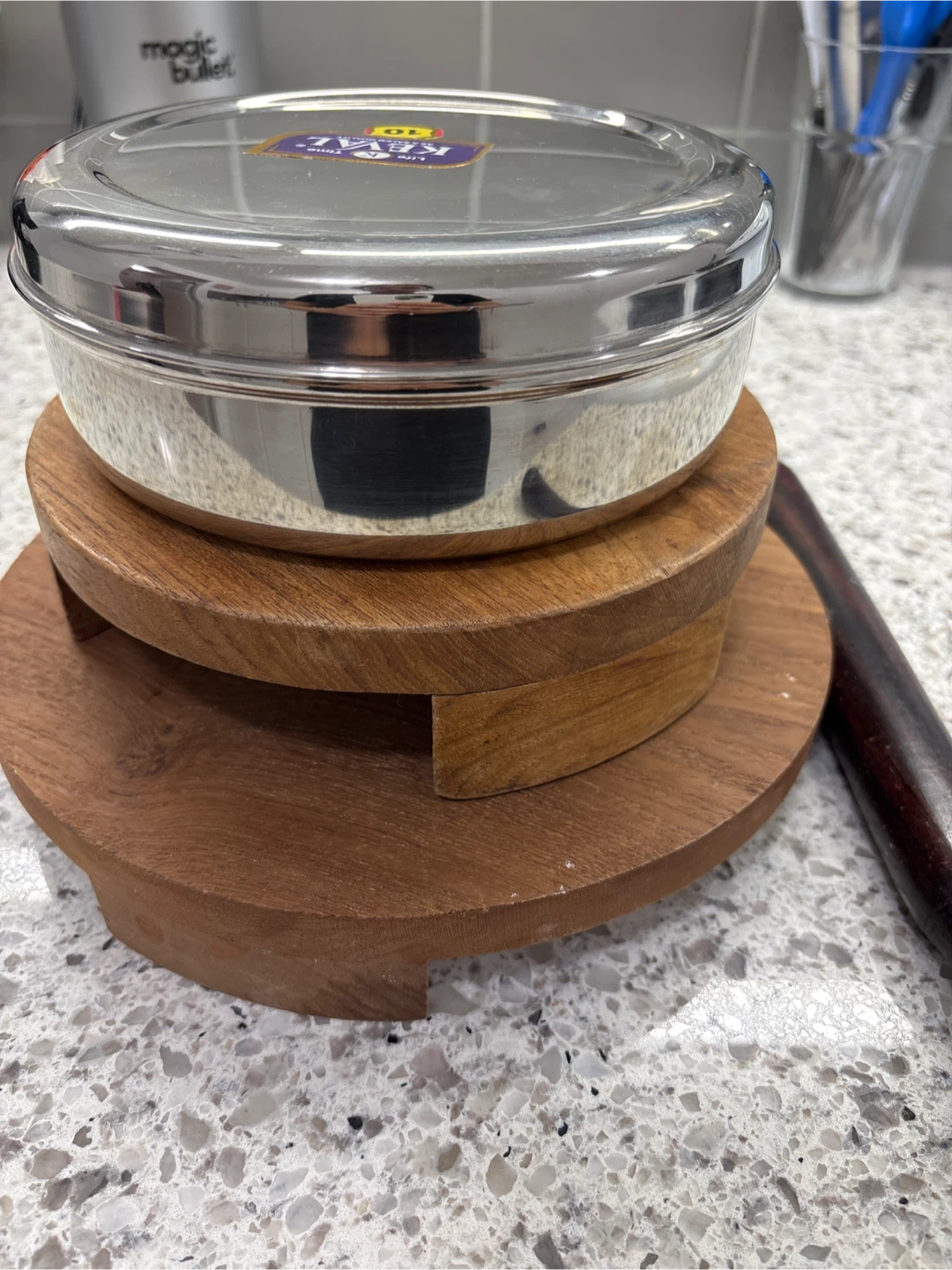 Stainless Steel Roti Maker Set with Wooden Rolling Pin
