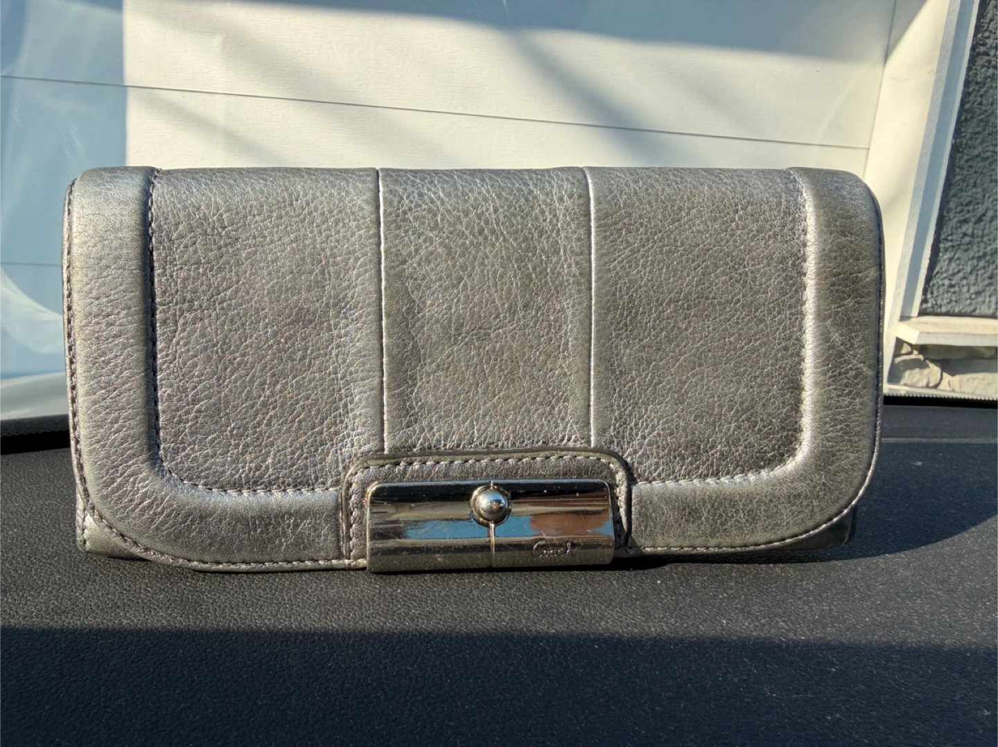 Coach Silver Leather Wallet