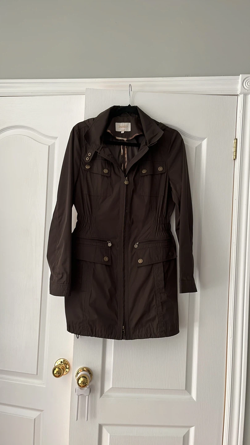 Brown rain jacket