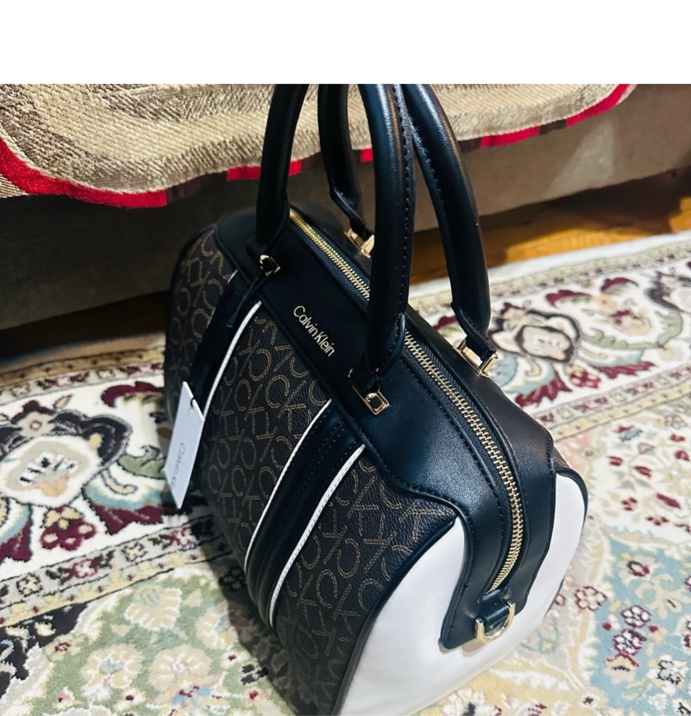Calvin Klein Boston Bag - Black/White Monogram - photo 2