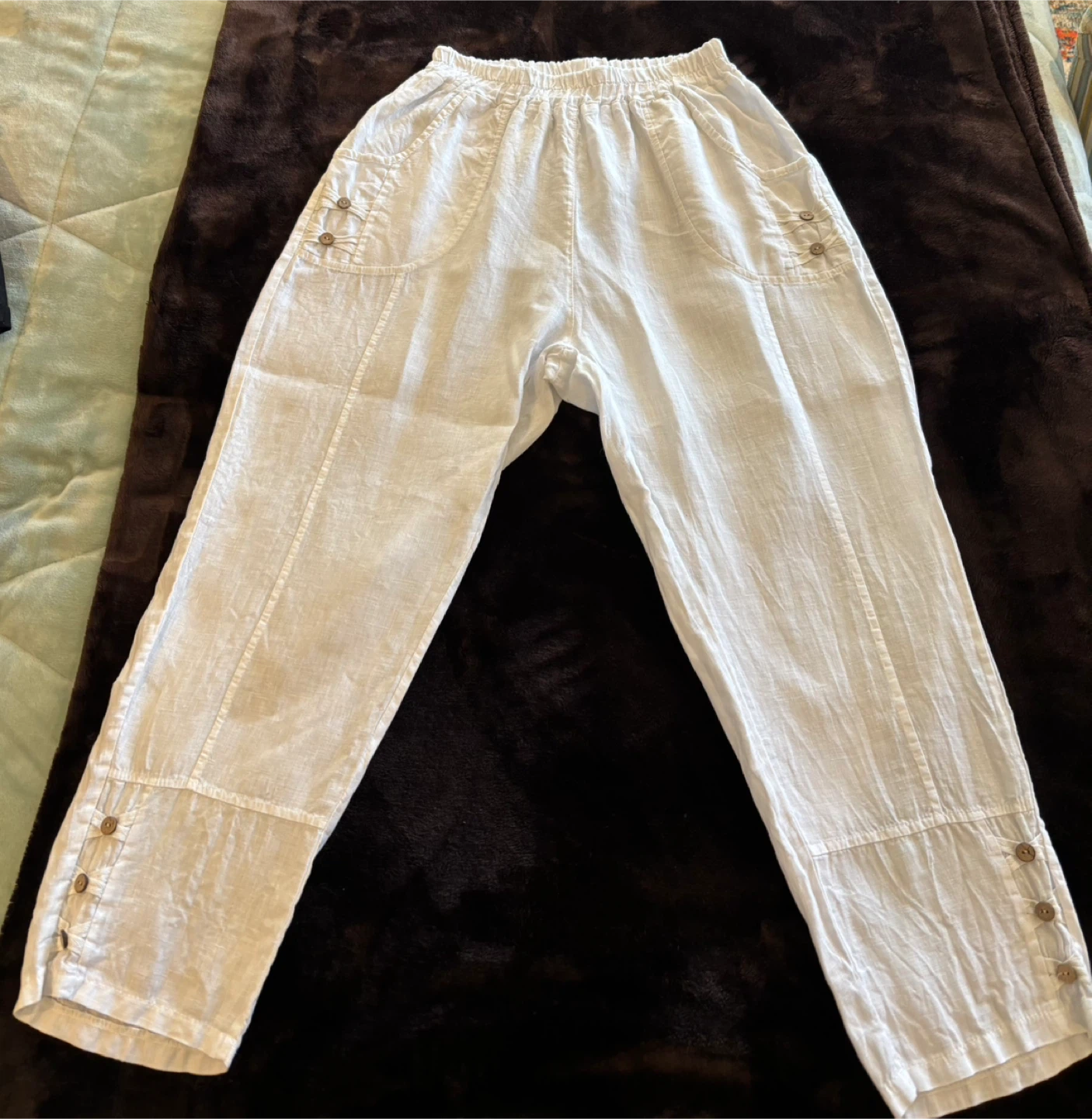 Made in Italy white linen pants