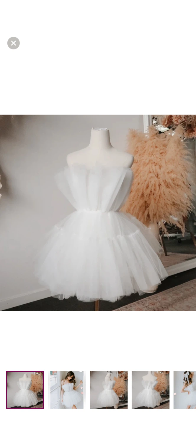 White Tulle Strapless Mini Dress from Untamed Petals - photo 4