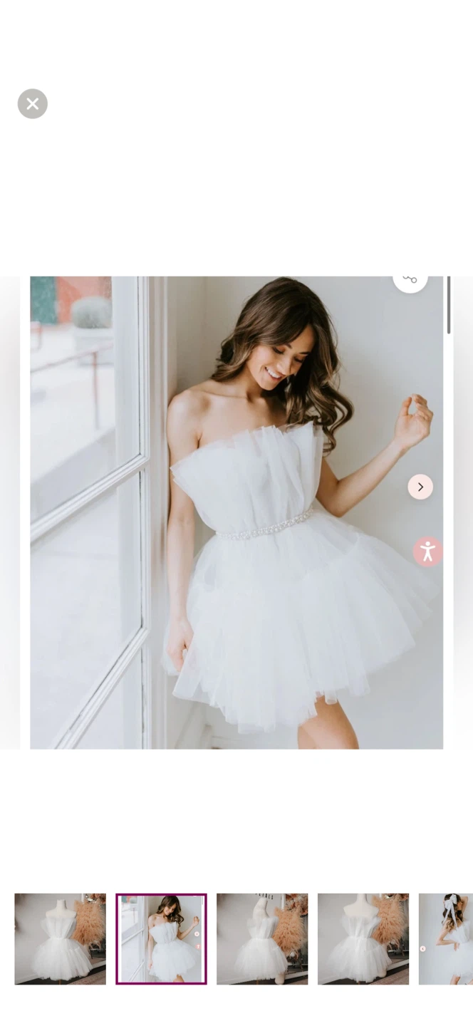 White Tulle Strapless Mini Dress from Untamed Petals - photo 3