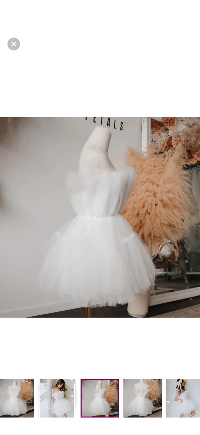 White Tulle Strapless Mini Dress from Untamed Petals - photo 2