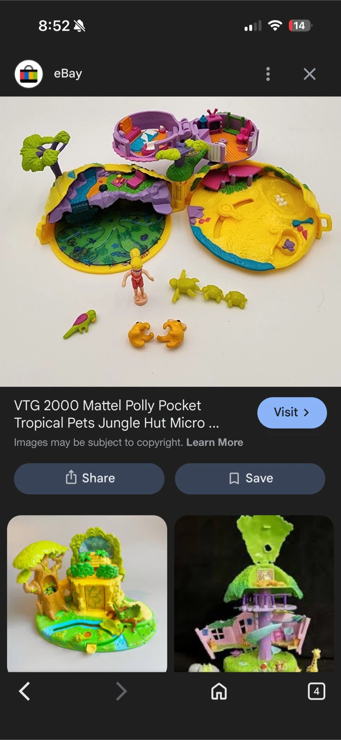 Vintage 2000 Mattel Polly Pocket Jungle Hut Micro Playset - photo 2